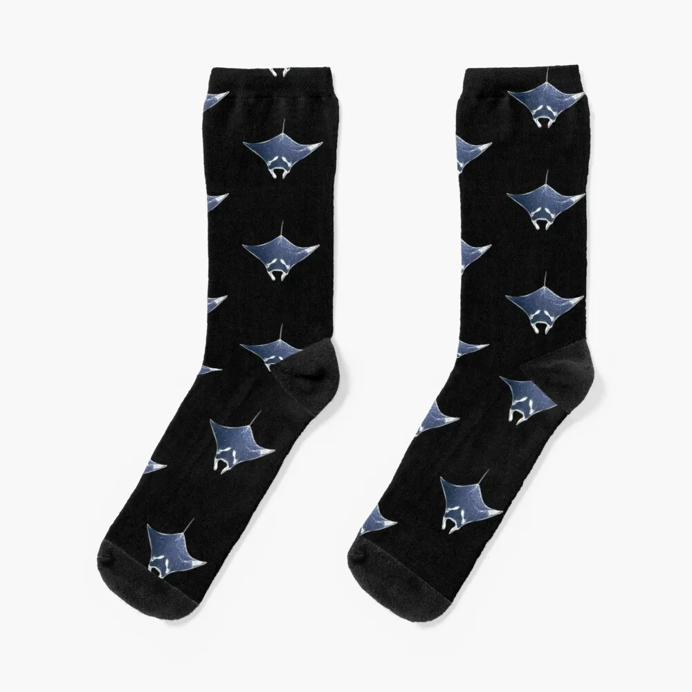 Manta Ray White Alternate Print Socks Women'S Compression Socks