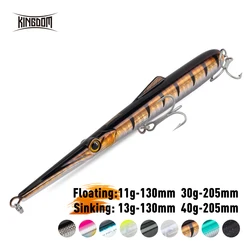 Kingdom Long Casting Pencil Fishing Lure 11g 13g 30g 40g 130mm 205mm Floating & Sinking Stickbait  Bass Saltwater Needle Pencil