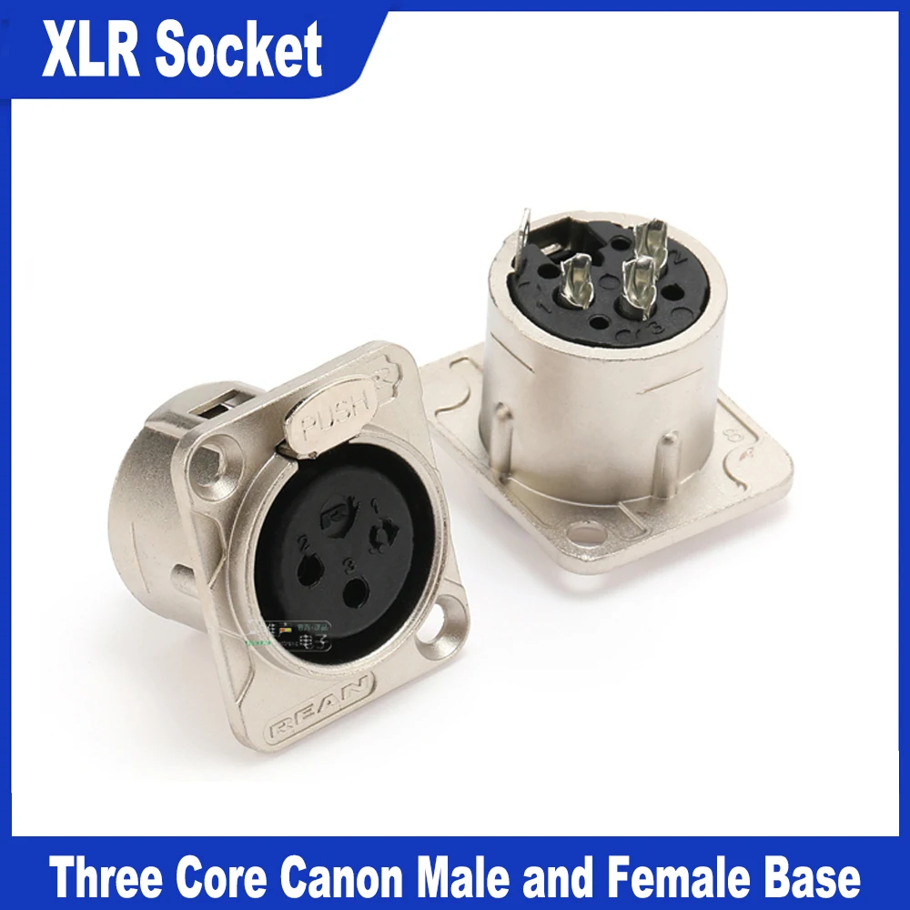 

XLR 3pin Male Female Panel Audio Microphone Mixer Plug Jack Connector Metal Socket