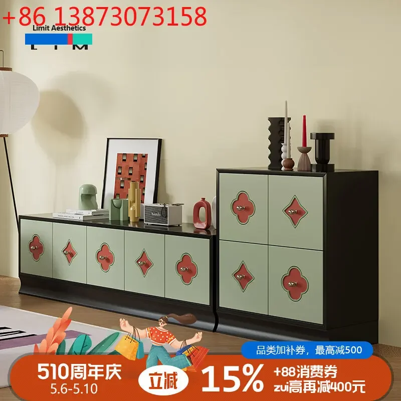 LIM boundary medium antique paint custom floor cabinet retro small apartment low cabinet