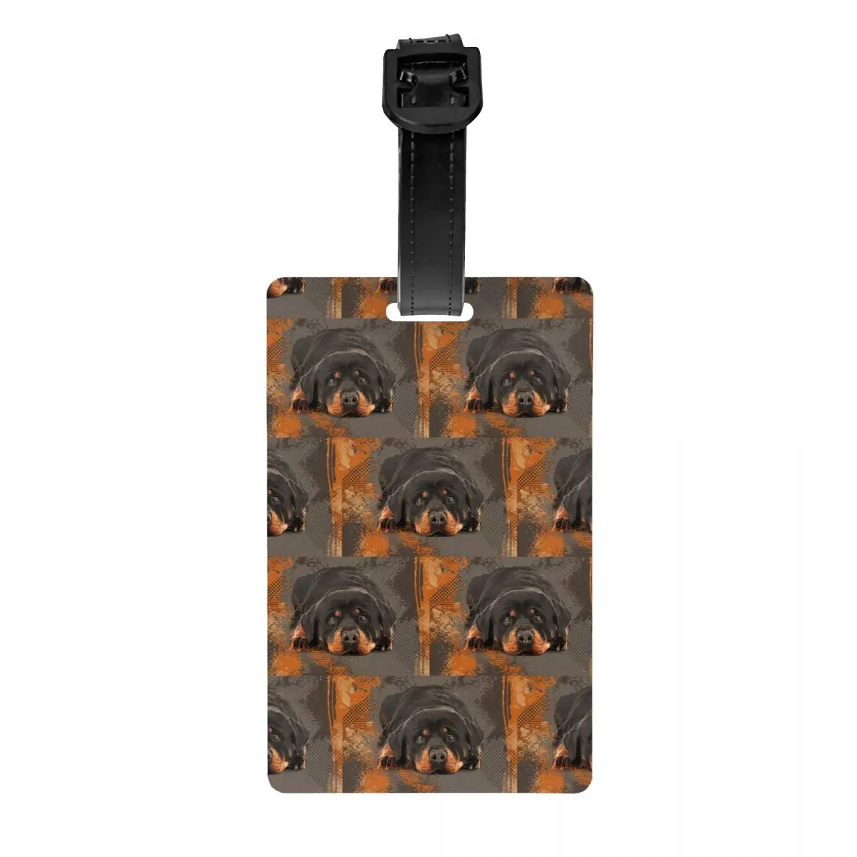 Custom Cute Rottweiler Dog Luggage Tag With Name Card Animal Privacy Cover ID Label for Travel Bag Suitcase