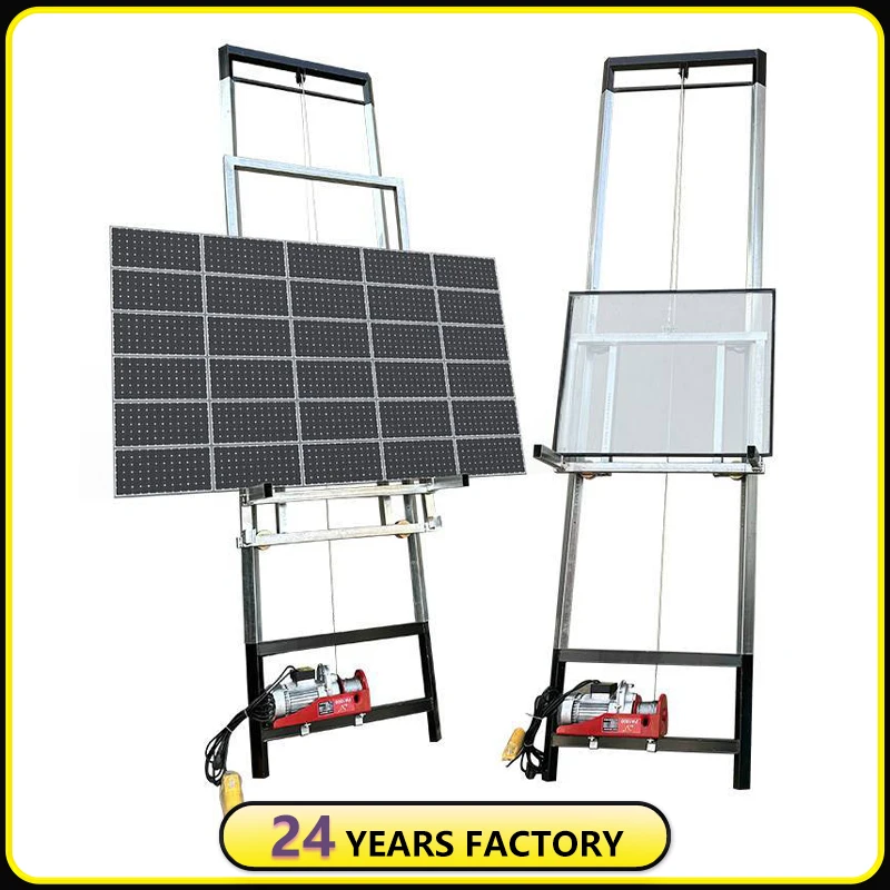 Solar Panel Glass Ladder Lift with 5-20m Height Range, Electric Roof Lifting Cargo Elevator