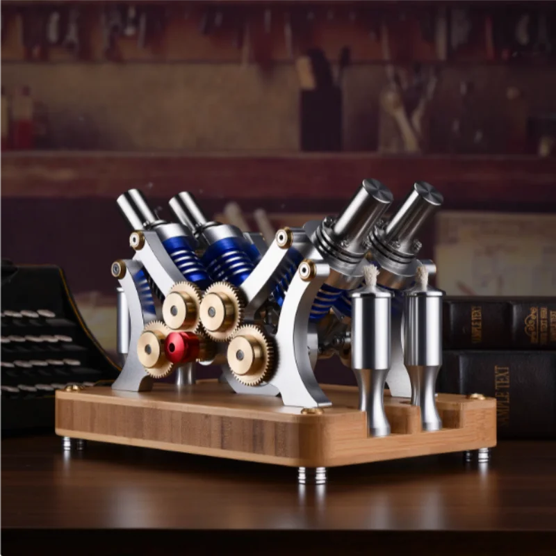 Coaxial gear Stirling engine, Beta Alpha alloy precision piston, metal high-precision Stirling engine, generator can be started
