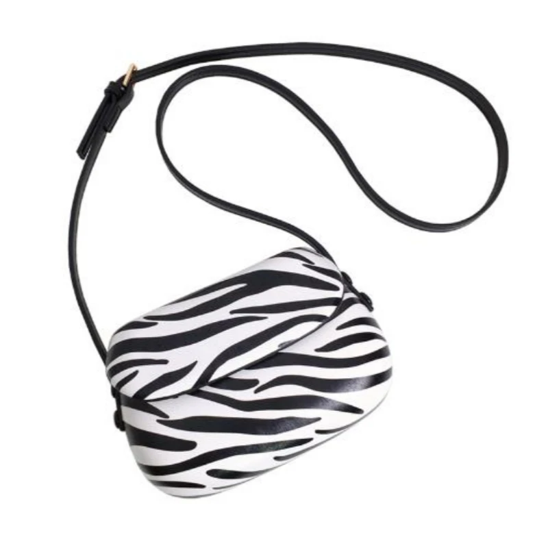 2023 New Mini Crossbody Versatile Ins Style Korean Zebra Print Horseshoe Saddle Bag