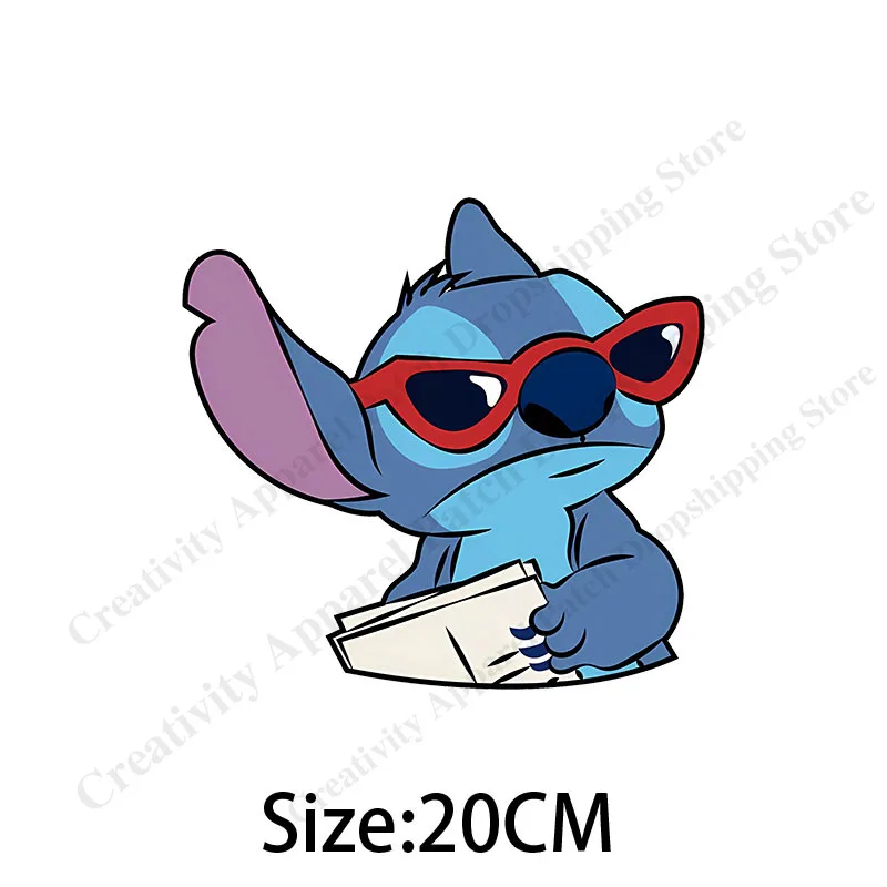 Cartoon Lilo &Stitch Applique Iron-On Transfers for Clothing Stickers Patches on Clothes Thermal Heat Transfer for Kids Clothes