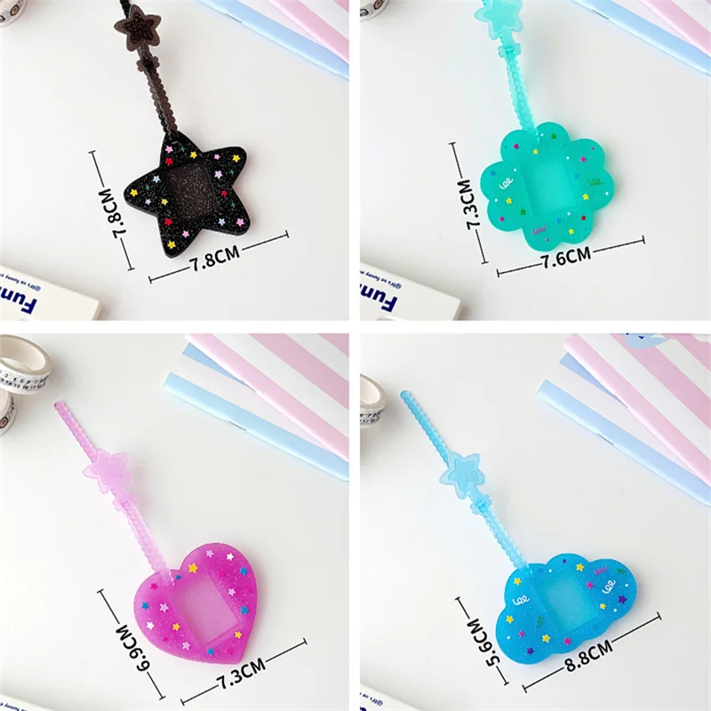 KPOP 1szt Cute Star 1 Inch Card Holder ID Photo Small Card Glitter Card Holder Card Brick Soft Rope Card Holder Storage Photo