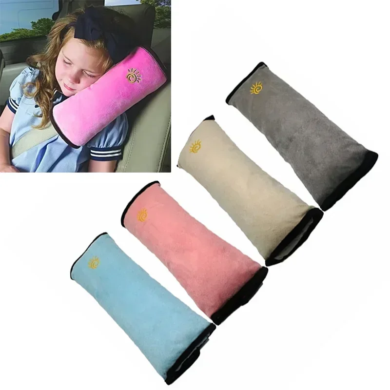 Car Seat Belt Pillow for Kids Adjust Shoulder Toddler Head Protector Baby Sleeping Seatbelt Positioner Plush Cover Pad