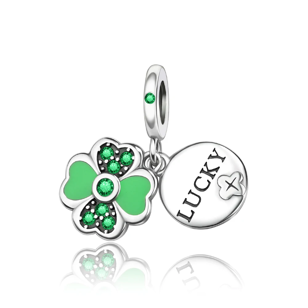 

Ahthen 925 Sterling Silver Hot Sale Beads Four-leaf clover Charm fit Snake Chain Bracelets Necklaces for Women Jewelry Making