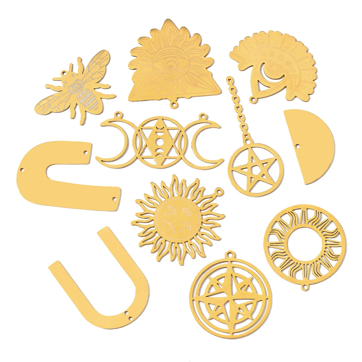 10pcs/Lot Stainless Steel Eye of Providence DIY Charms Celestial Hourglass Necklace Pendants Woman Eye Jewelry Finding Wholesale