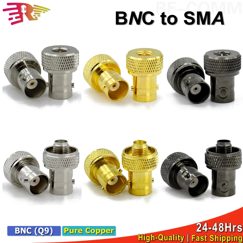 BNC (Q9) female to SMA female disc BNC/SMA-KK is suitable for Motorola walkie-talkie antenna adapter Radio Frequency Adapter