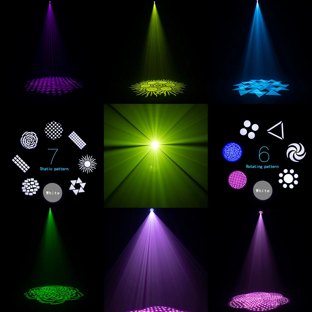 Imagem -06 - Led Spot Iluminação Movendo a Cabeça Gobo Padrão Luz com Prismas Cores 16ch Controlador Dmx Palco para dj Discoteca Festa Barra Peças 100w