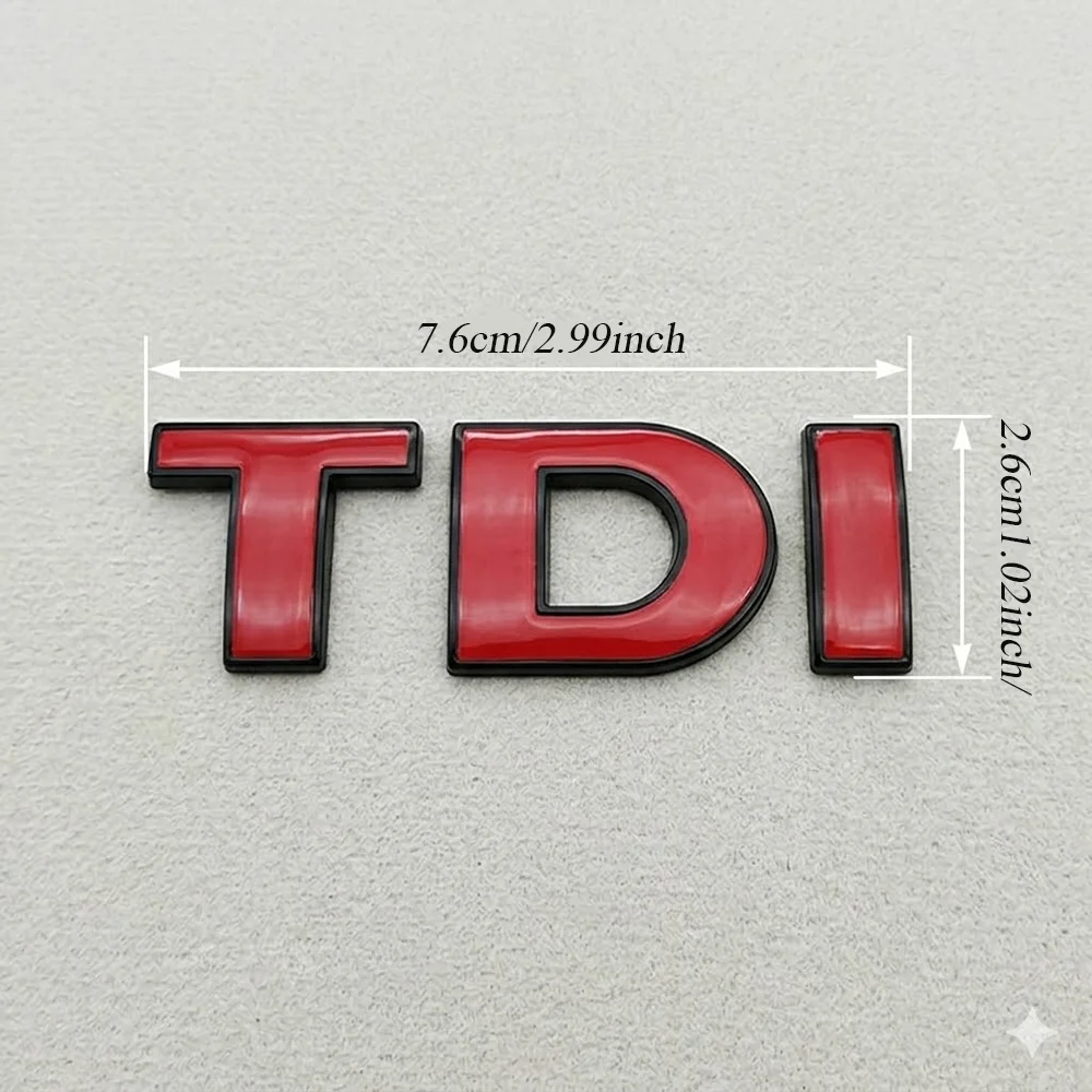 3D ABS Black Logo TDI Emblem Car Trunk Badge Image 3