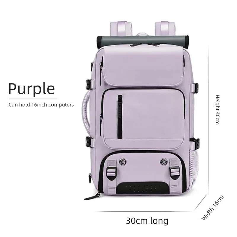 Unisex Large Capacity Oxford Cloth Travel Backpack Wear-resistant Solid Color Laptop Bag Leisure Rucksack with Fresh Design