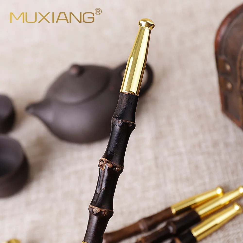 MUXIANG Handmade Tobacco Smoking Pipe Long Mouth Reading Bucket Chinese Style Long Pipe Contains Tobacco Bag, High Quality Gift,