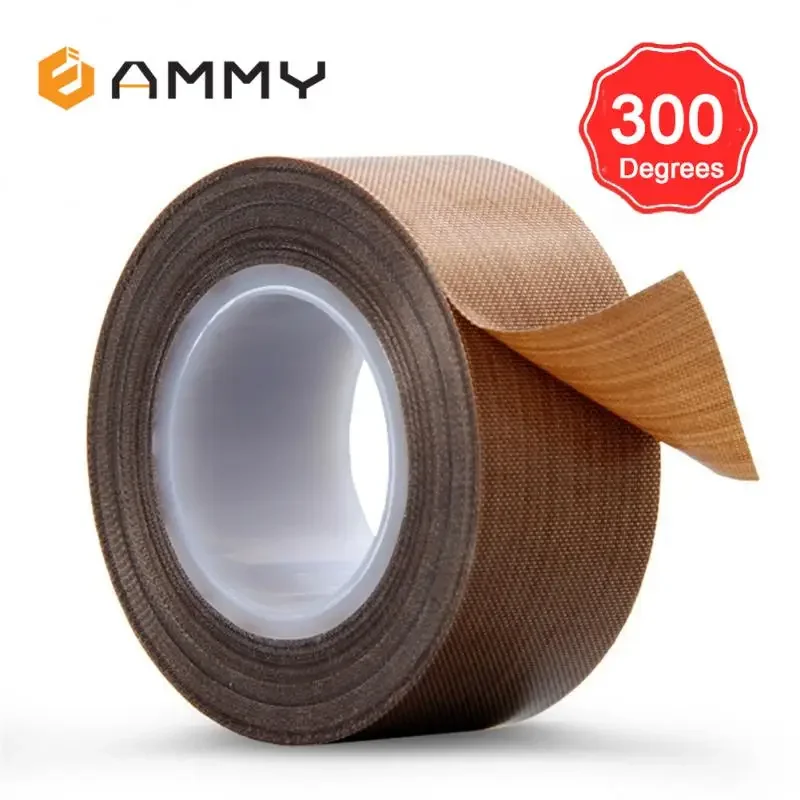 10m High Temperature Resistance 300 Degree PTFE Cloth Heat Insulation Sealing Brown Self-adhesive Waterproof Tapes