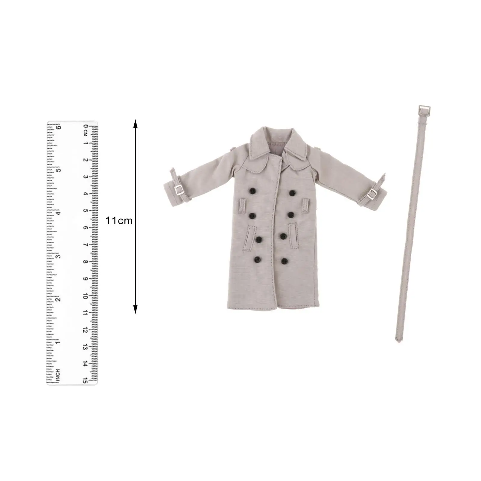 1/12 Scale Wired Trench Coat Model Cosplay Stylish Costume Action Figures Windbreaker Jacket for 6inch Male Figures Accessory