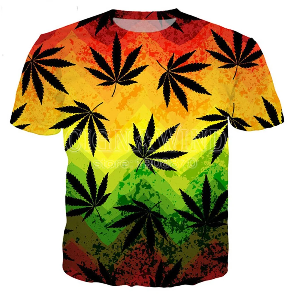 New Classic Marley Weed T-shirt for Men and Women 3D Printing Novel Fashion T-shirt Hip Hop Street Clothing Casual Summer Top