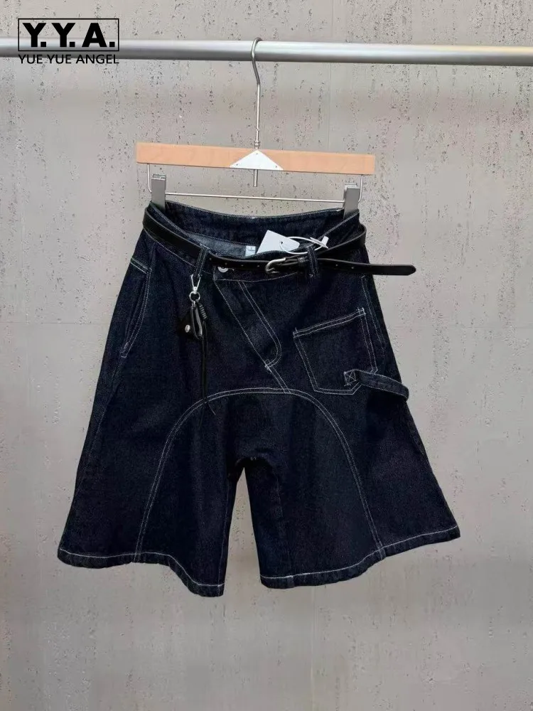 Summer Female Leisure Knee Length Shorts American Style Retro Short Denim Trousers Womens Streetwear Straight Trouser Hot Sale