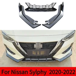 For Nissan Sylphy 2020 2021 2022 Front Bumper Lip Splitter Side Apron Body Kit Deflector Protector Car Accessories