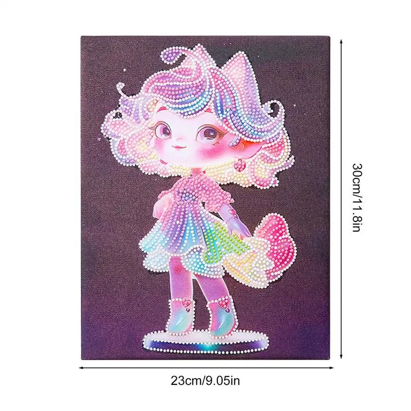 Prinses Strass Schilderij Kits Boor Schilderij Kits 3D Anime Meisje Gem Art Kit Lichtgevende Prinses Gem Schilderij Boor Gem Art