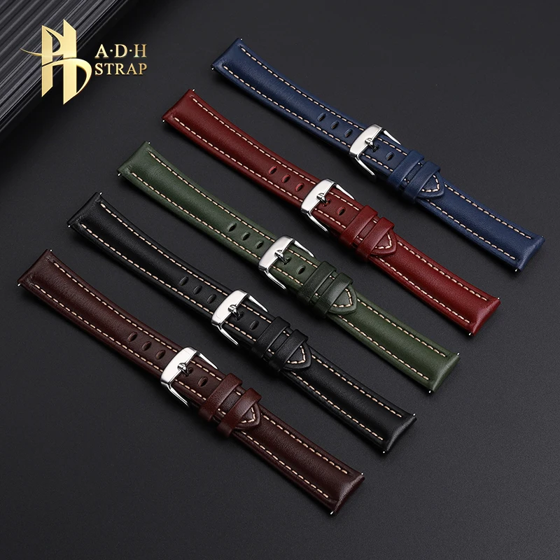Ремешок из натуральной кожи для наручных часов HUAWEI Watch GT 4 / GT 5, быстросъемный браслет из воловьей кожи для наручных часов, 18 мм
