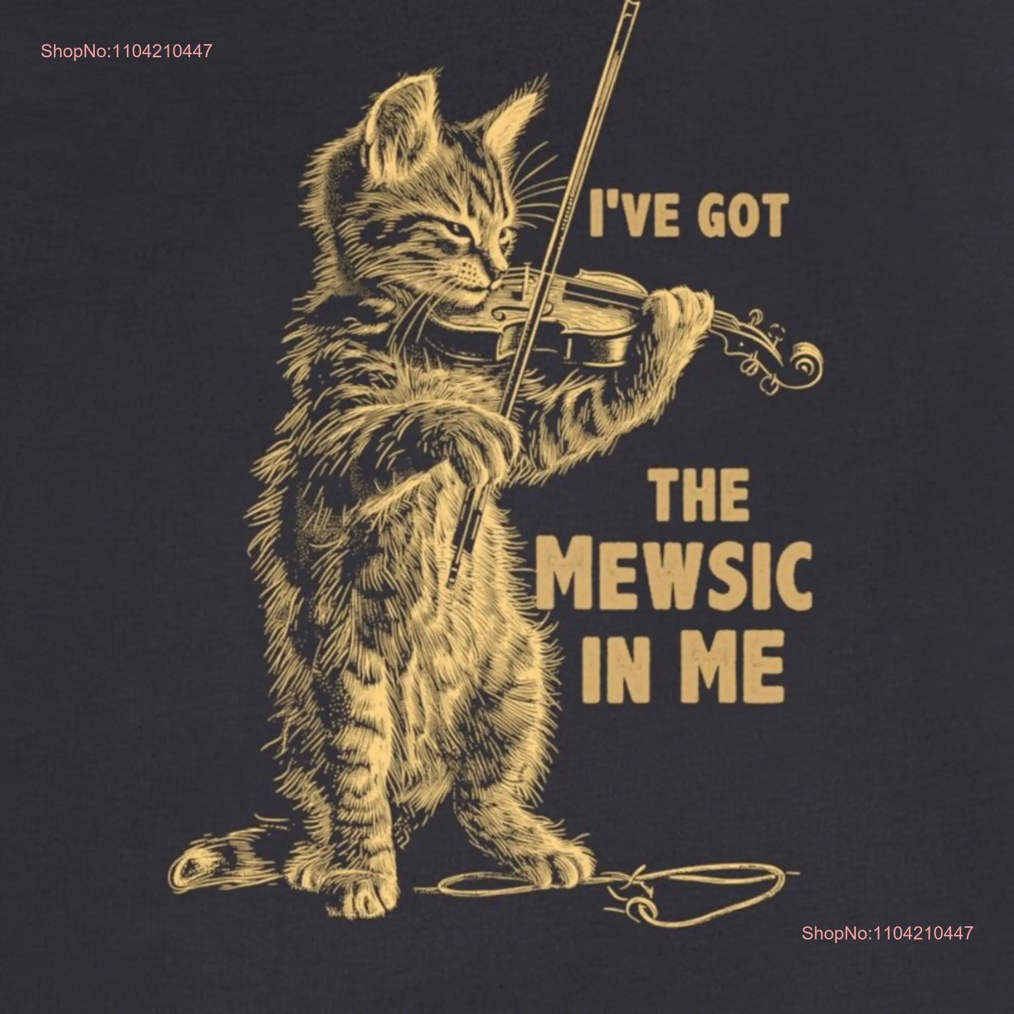 

Футболка для взрослых I've Got the Mewsic In Me Violinist Cat Fiddler Music Lover Скрипка GT0186 с длинными или короткими рукавами