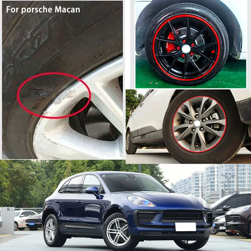 For porsche Macan Car Wheel hub Protective Ring wear-resistant decoration parts tire anti-leakage anti-collision rubber strip