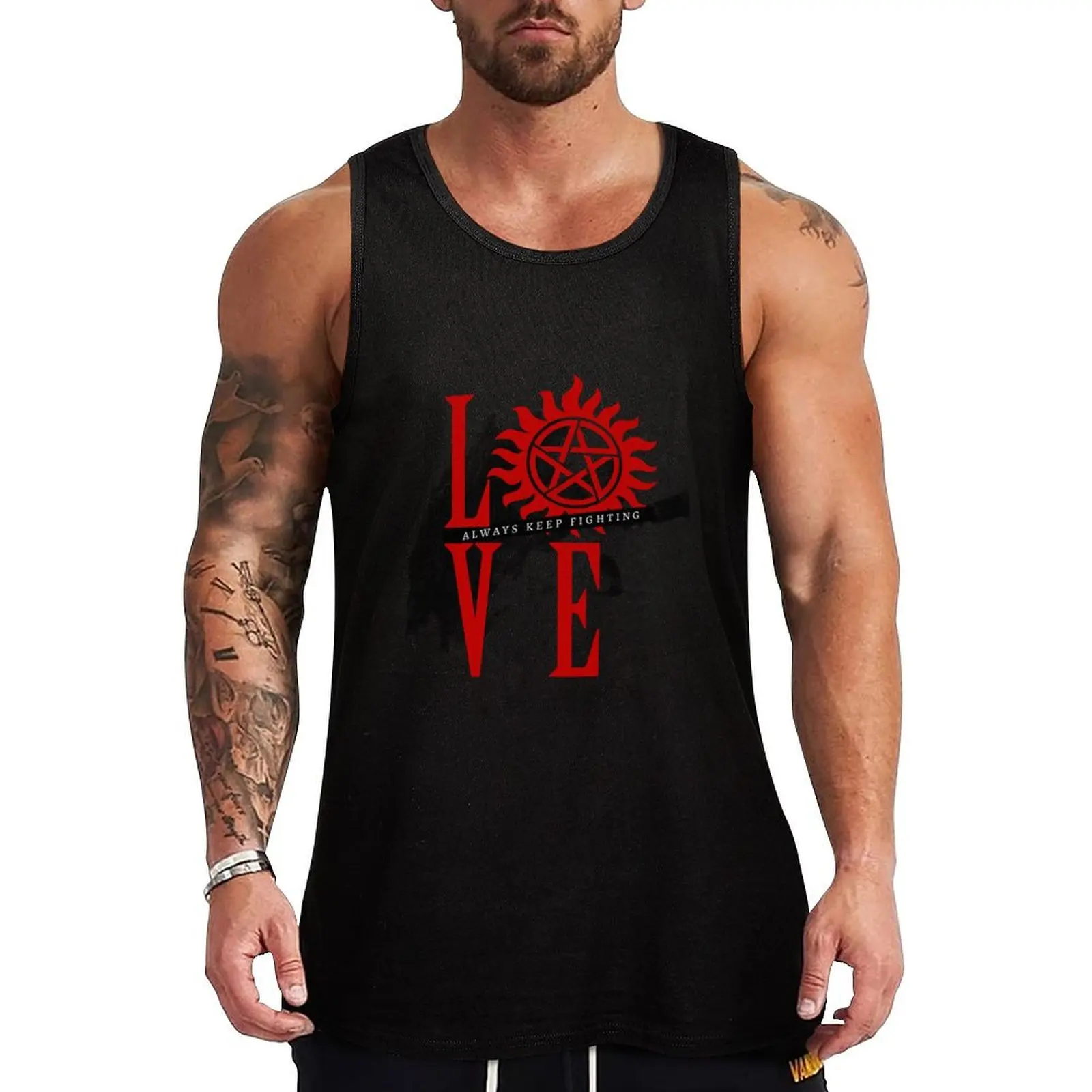 Always Keep Fighting - Supernatural LOVE Tank Top Landscape Print Tank Top Nature Graphic Sleeveless