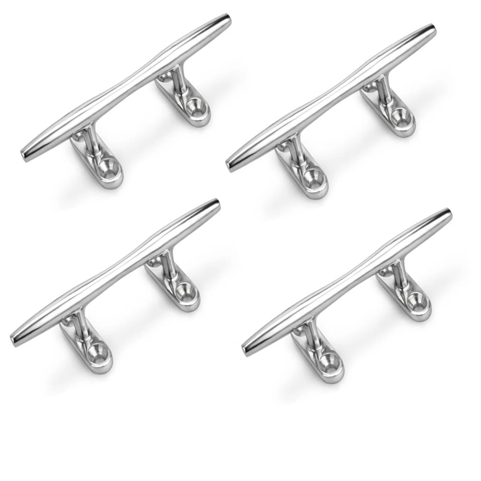 

Marine Boat Dock Cleat 4, 5, 6 Inches Open Base 4 Pieces, Heavy Duty 316 Stainless Steel with 4 Pcs Screws