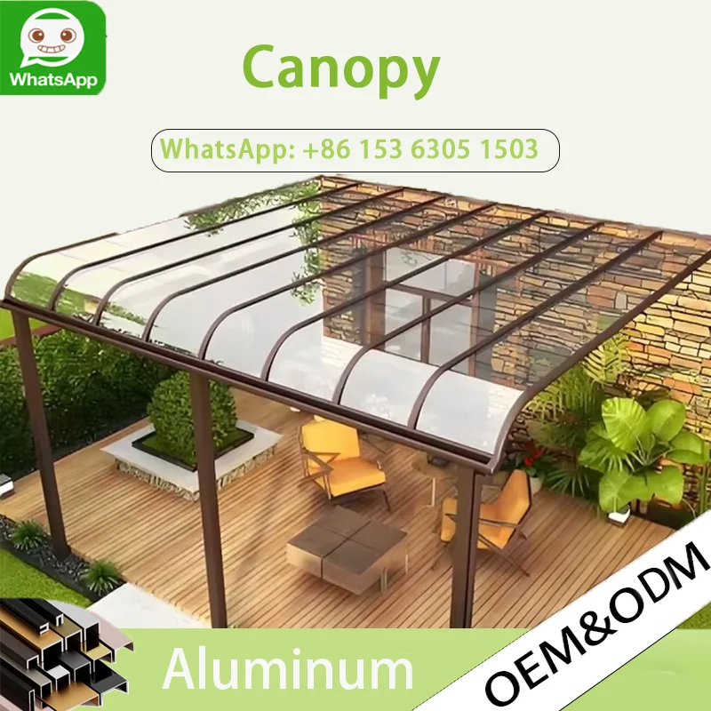 

Waterproof Outdoor Aluminum PVC Gazebo Retractable Roof Awning Powder Coated Frame Mounted Wall Patio Cover