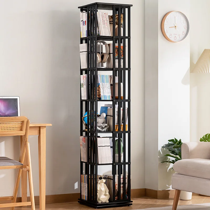 

Rotating bookshelf Bookcase Floor to wall Shelf Children's simple storage rack Toy cabinet Display cabinet Simple multi-layer