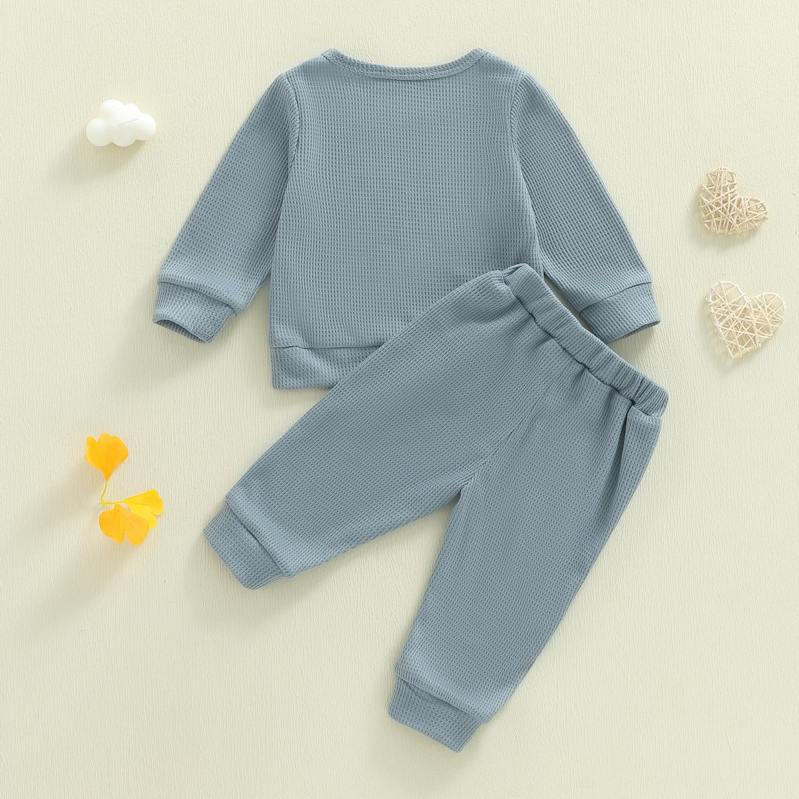 طفل 2PCS ملابس الربيع طويلة الأكمام إلكتروني التطريز البلوز + السراويل مجموعة ملابس أطفال #4