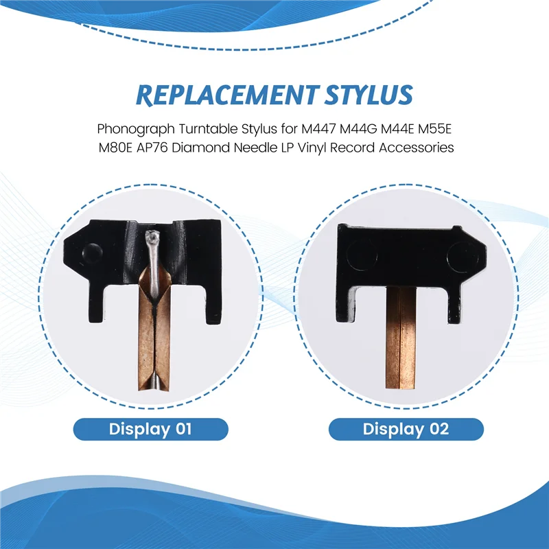 Отличный стилус для проигрывателя фонографа для Shure M447 M44G M44E M55E M80E AP76, алмазная игла, аксессуары для виниловых пластинок LP