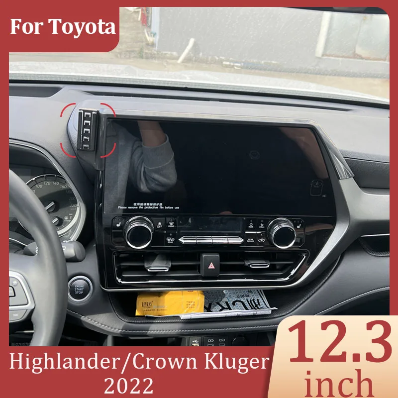 

For Toyota Highlander/Crown Kluger 2022 Car Phone Holder DIY Projection Screen Wireless Charger Screen 12.3 Inch Fixed Base