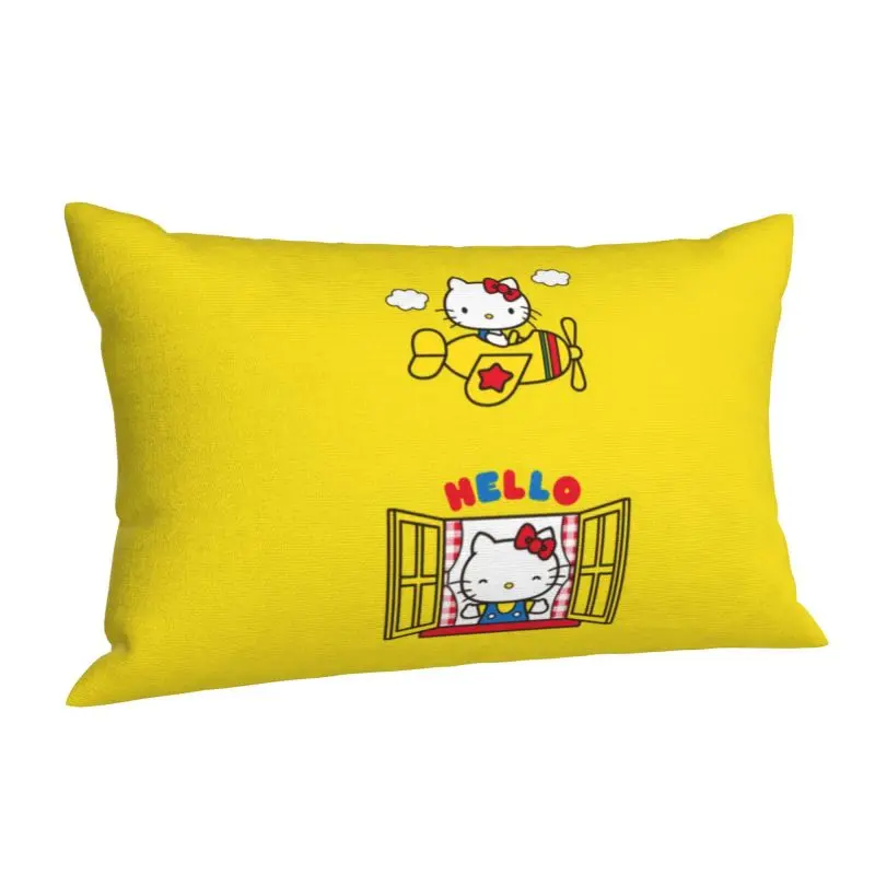 Custom Hello Kitty Cat Cartoon Soft Luxury Pillow Cases Rectangle