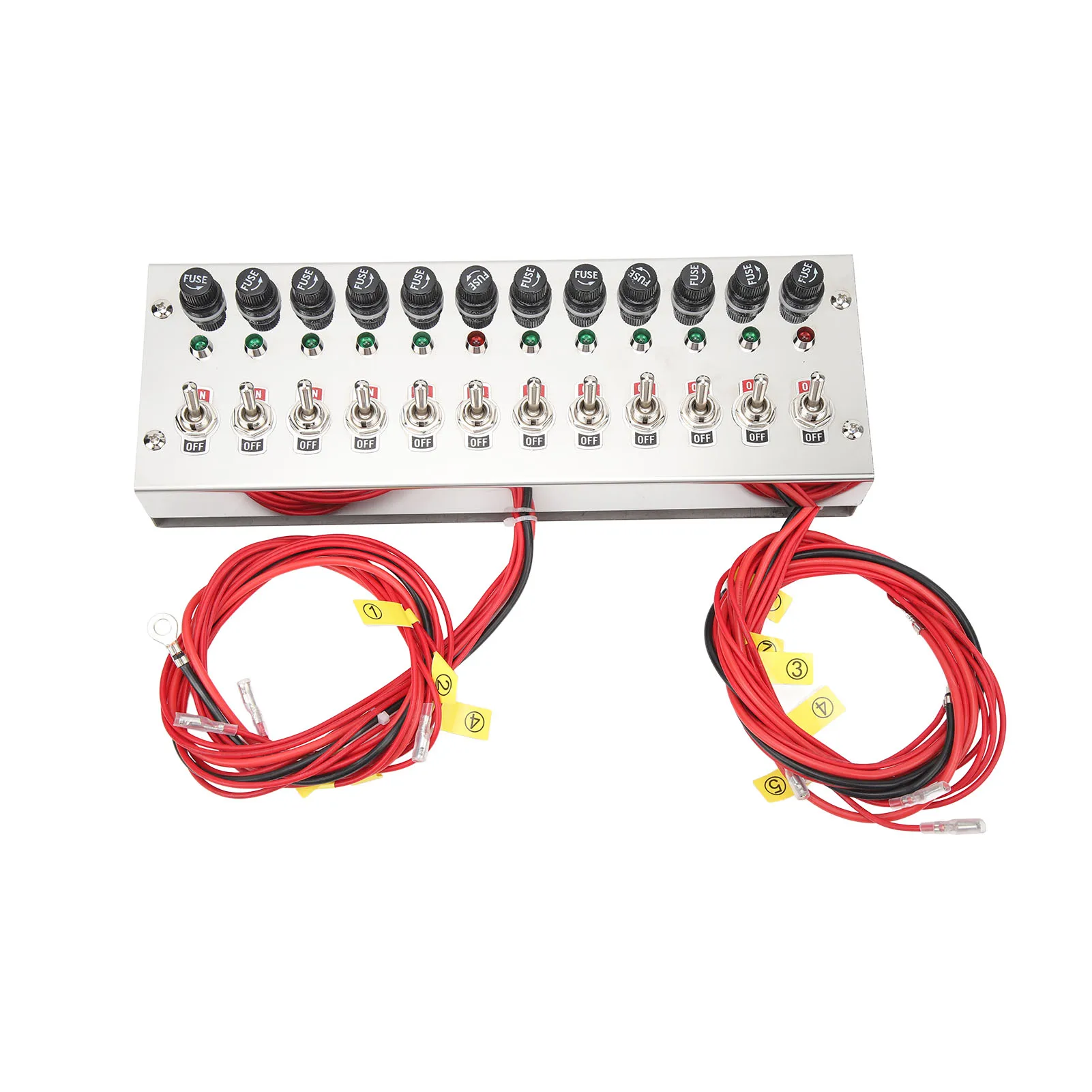 

Панель включения и выключения, 12-клавишная тумблер, устойчивая к ржавчине, 15 А, полированная поверхность из нержавеющей стали4, 12‐24 В для гоночных автомобилей, грузовиков, яхт