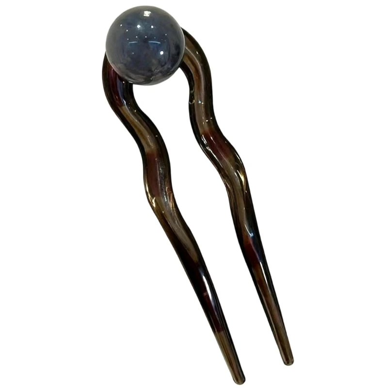 

Круглый шарик из кокосового желе, простая бусина в стиле ретро, ​​U-образная акриловая заколка для волос, аксессуары для волос,