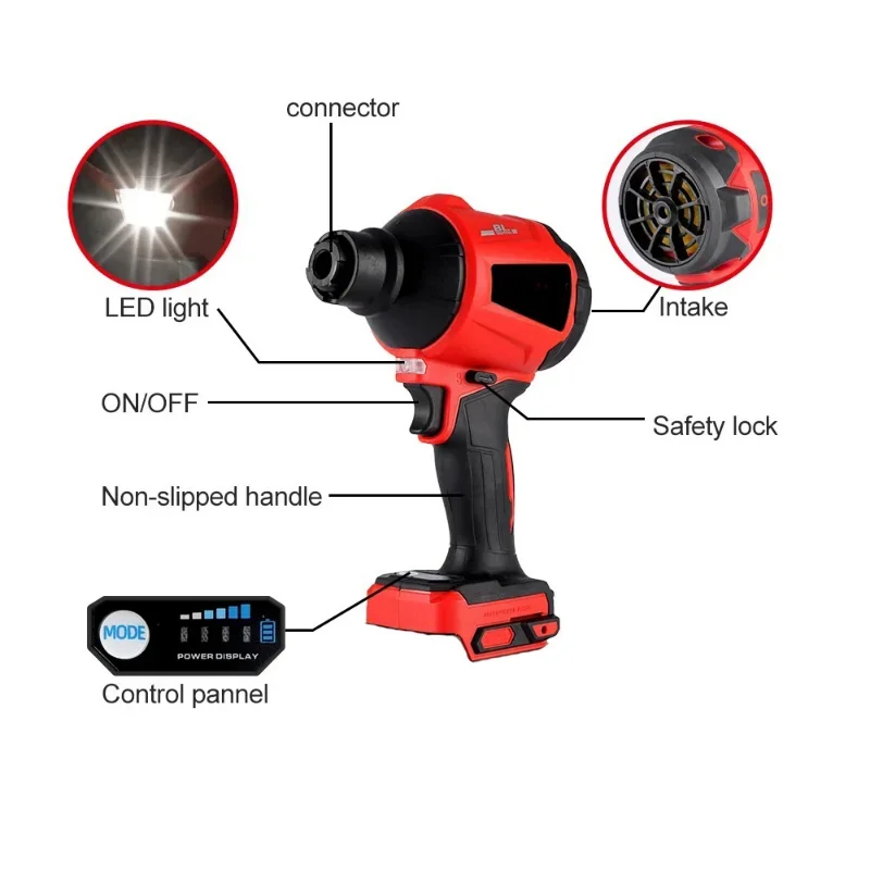 Imagem -03 - Soprador de pó sem Fio sem Escova para Makita Insuflador Multifunções Aspirador Limpador Bateria 18v 1500w 80000rpm