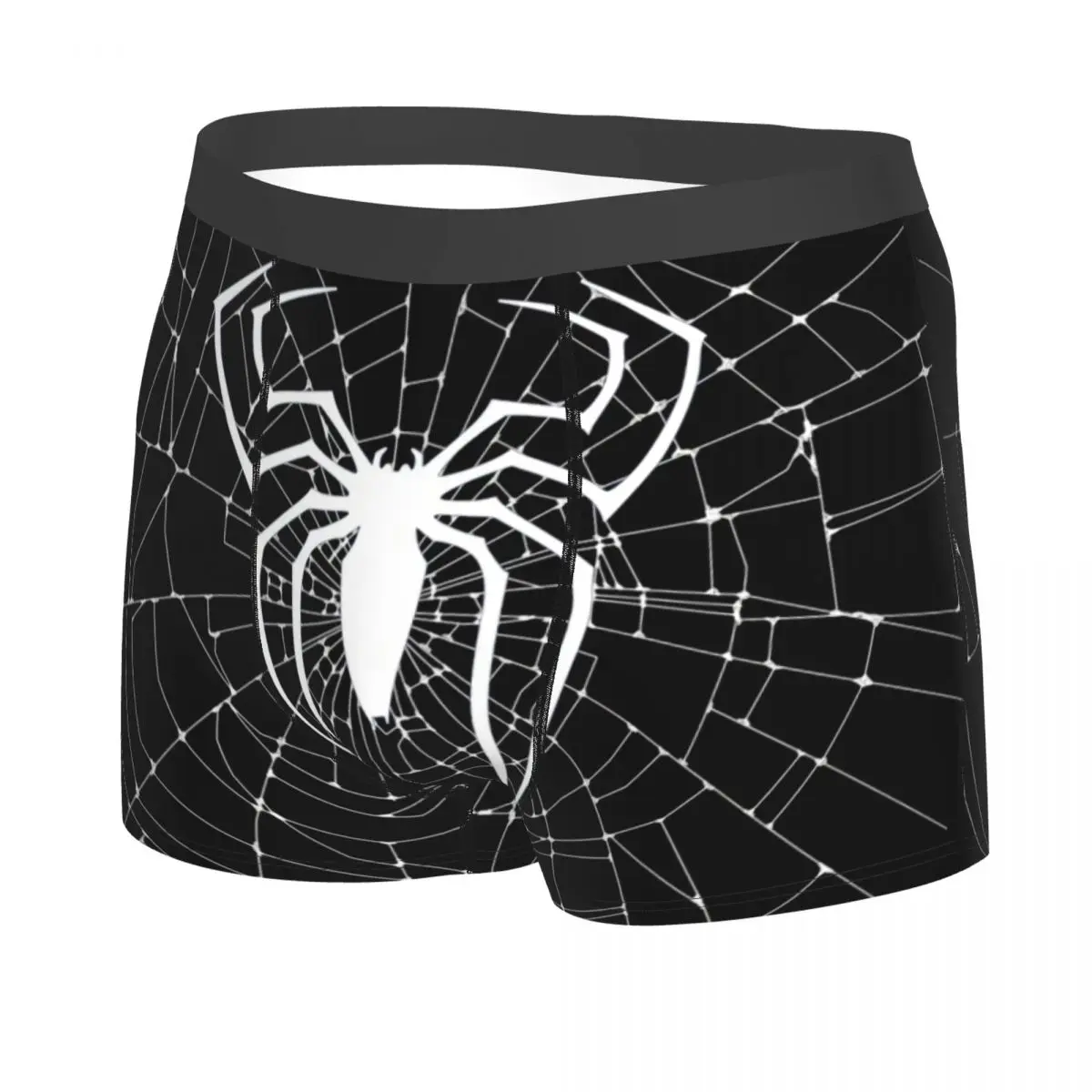 Custom Classic Spider On Web Pattern Boxer Shorts For Men 3D Printed Underwear Panties Briefs Stretch Underpants