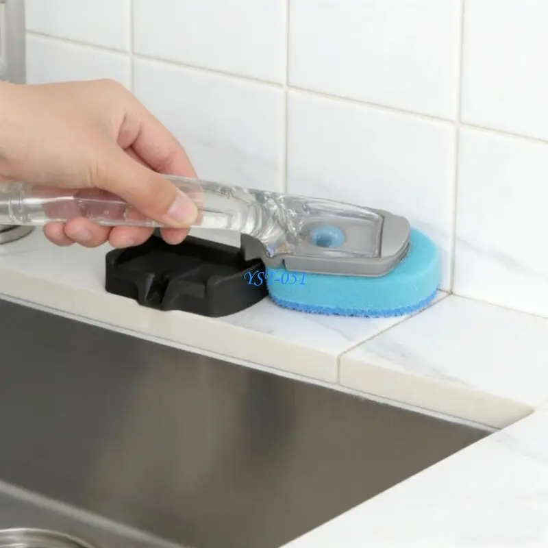 Fotografia 6: E15A Rack escova prato silicone que economiza espaço com furos drenagem para manter as ferramentas secas e limpas