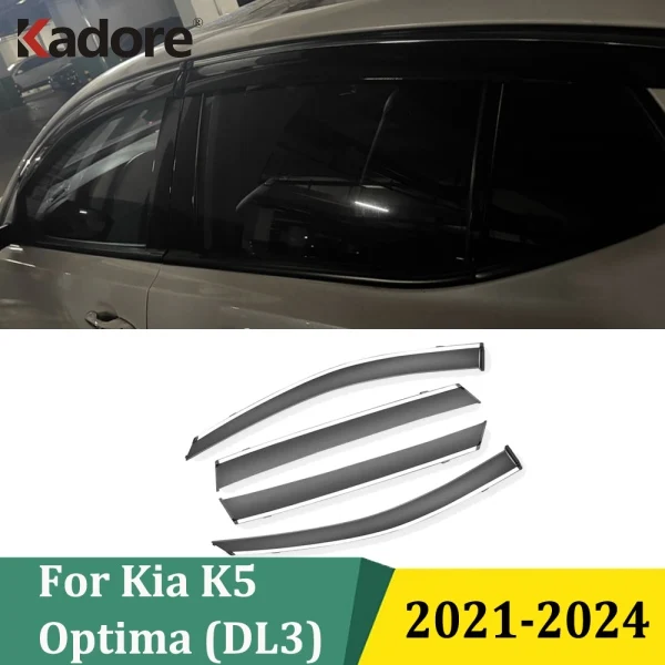 For KIA K5 Optima (DL3) 2021 2022 2023 2024 Window Visor Door Rain Sun Shield Side Windows Cover Trim Car Exterior Accessories