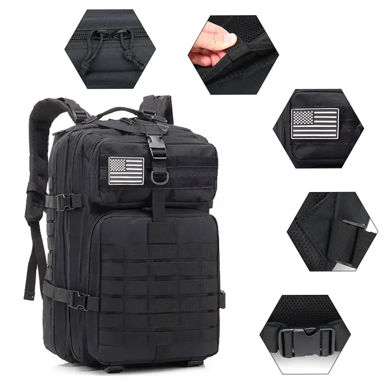 45L Man Tactical Backpacks HkingTraveling Bags Survival Outdoor 3P Assault Pack EDC Molle Pack For Trekking Hunting Bag