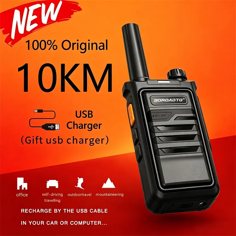 

New Mini Portable Long Distance Walkie Talkie Clear Audio Long Battery Life Drop Resistant Durable 2 Way Radios VOX Encryption
