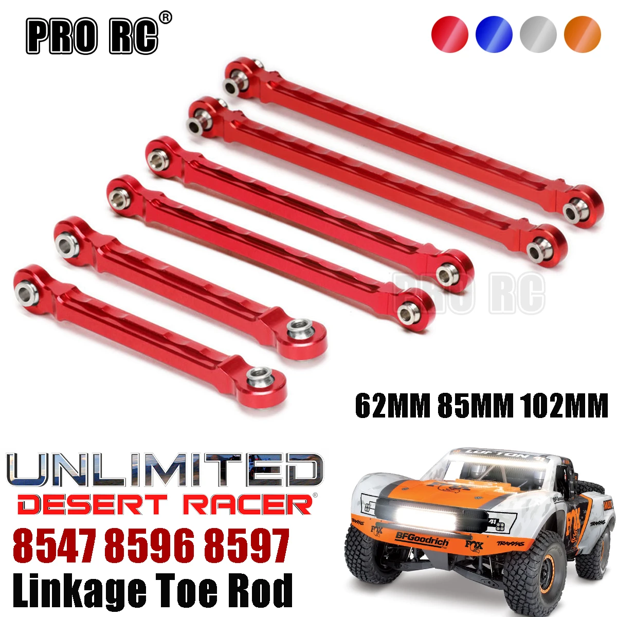 1 Set 62 MM 85 MM Linkage 102 MM Teen Staaf 8596 8597 8547 Voor Traxxas 1/7 Onbeperkt Desert Racer UDR Rc Upgrade Onderdelen