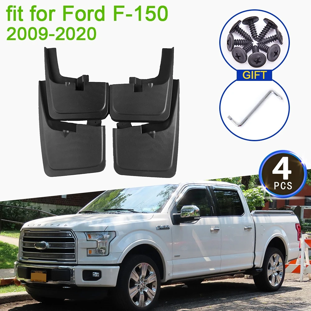 4x for Ford F-150 F 150 F150 2009~2020 Mud Upgrade Anti-splash Mudguards Front Rear Wheels Fender Mudflap Car Stying Accessories