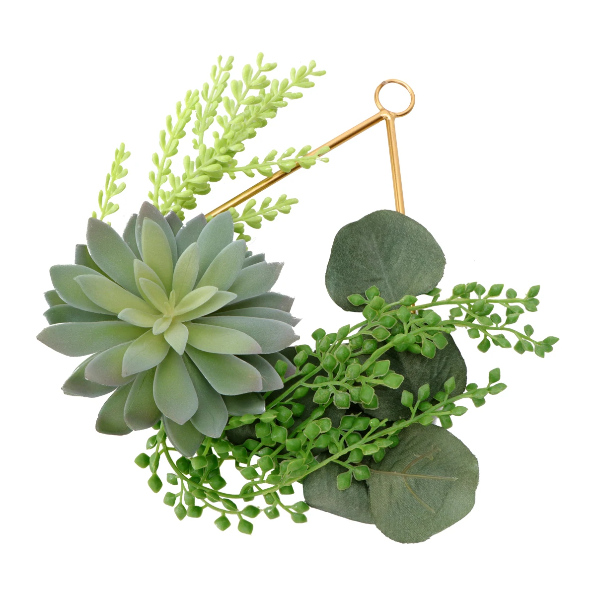 

Home Decor Artificial Succulent Wreath Wedding Garland Wall Hanging Greenery Metal Ring Event Decoration Hemp Rope Included