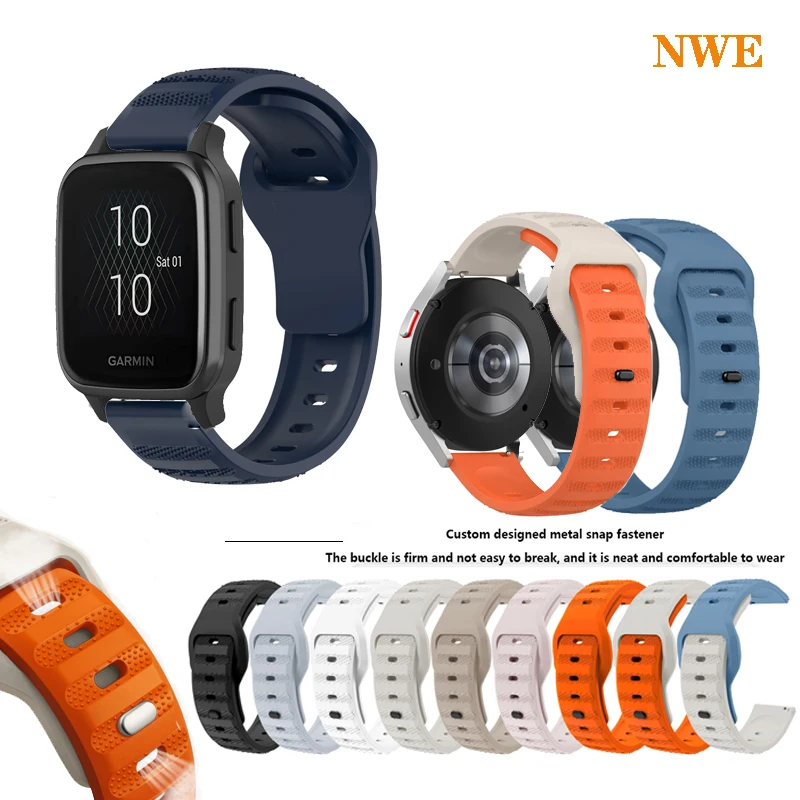 20mm New Sport Silicone Strap Band For Garmin Venu Sq 2 Plus / venu2 plus / Forerunner 245 645 55 158 Bracelet