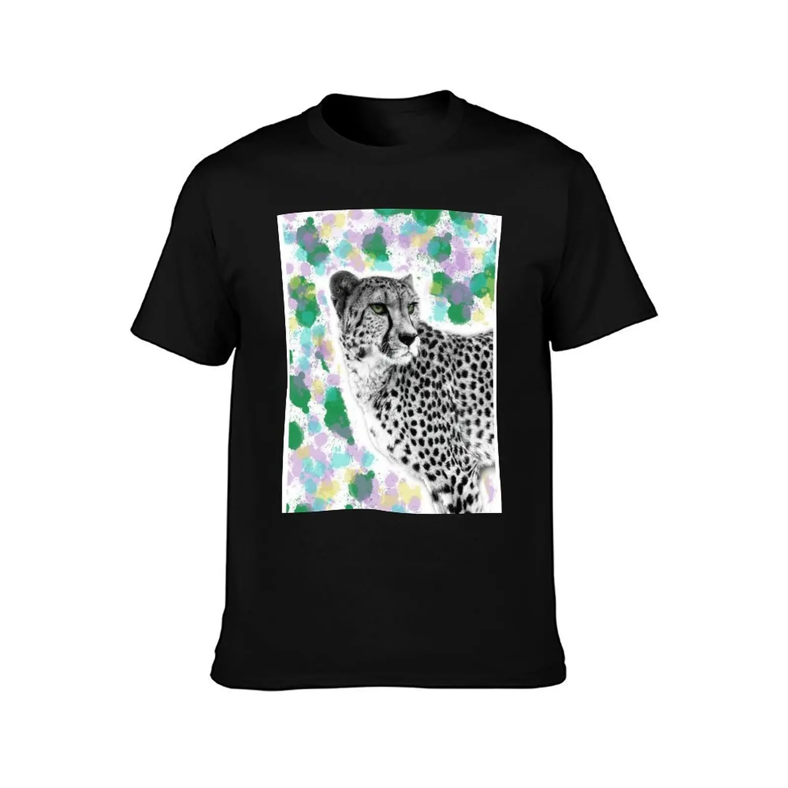 Splatter Cheetah T-Shirt baggy shirts cheap stuff plus size tops vintage men t shirt