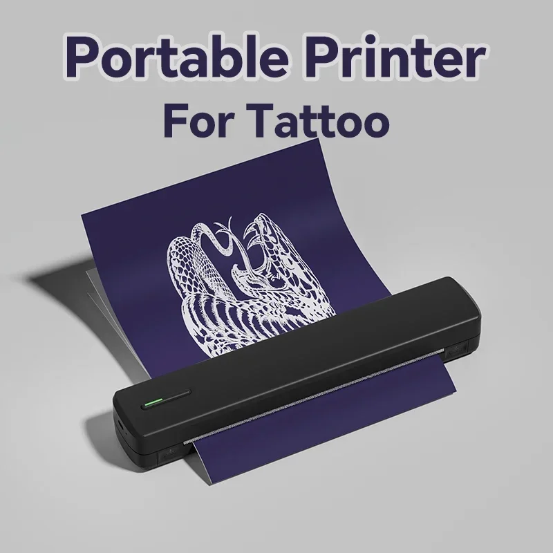 A4 Portable Thermal Printer Wireless Tattoo Stencil Printer Inkless Bluetooth Photo PDF Document Paper Roll Printing Machine