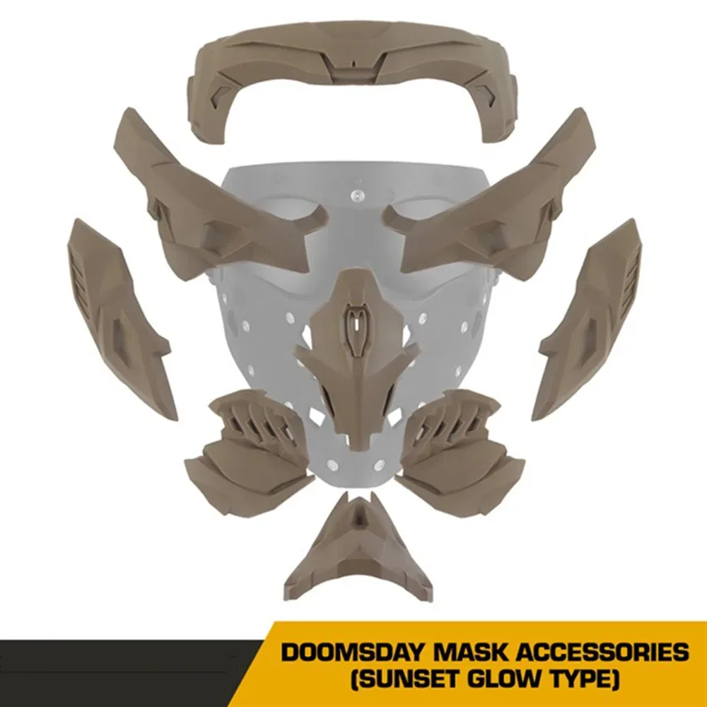 Tactical Doomsday Mask Accessories(Sunset glow type）Magnetic Adsorption Armor CS Games Protective Halloween Decoration